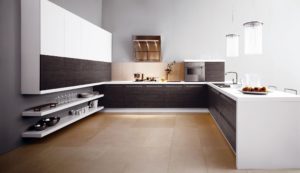 kitchen contemporary brown wood colour minimal white